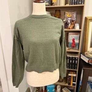 J. CREW Olive Green Crewneck Sweater